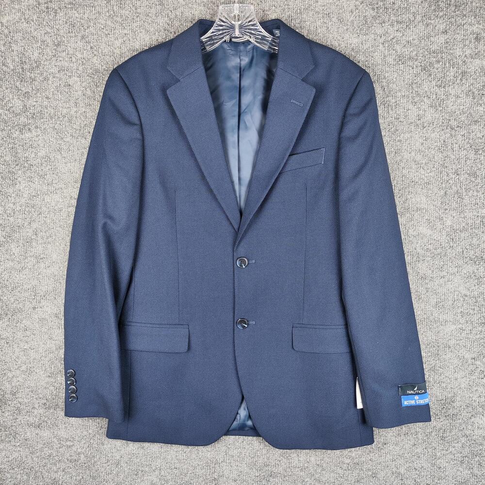 Nautica Suit Mens 36 Blue Active Stretch Two Button Blazer Pants W30